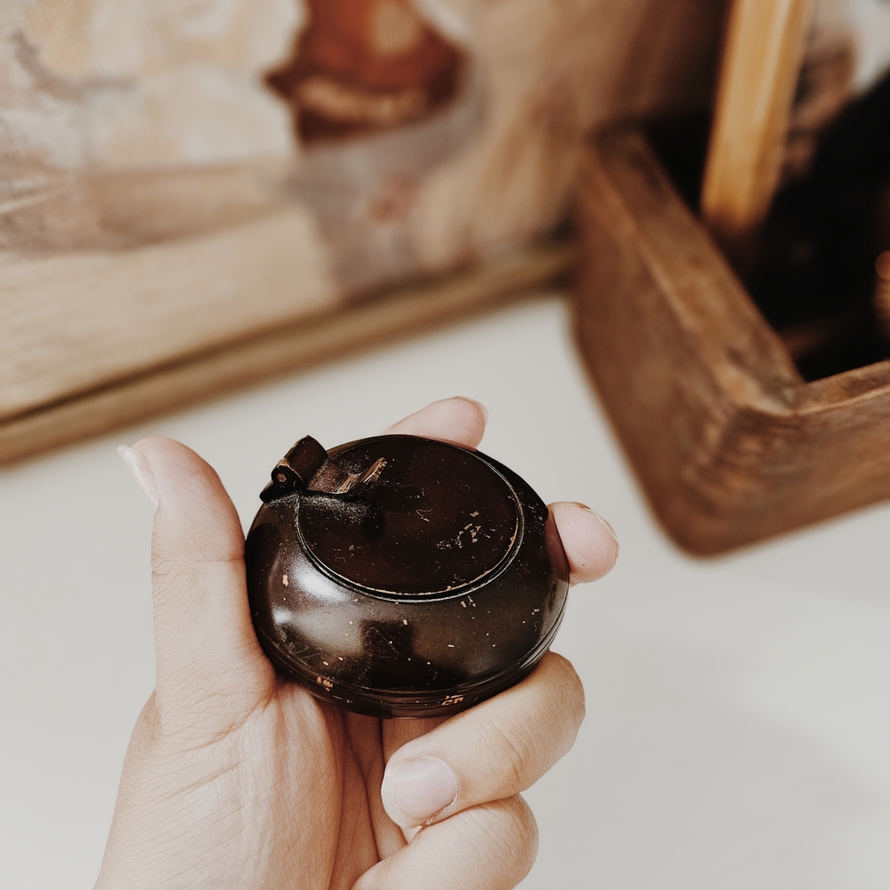 Vintage Dark Brown Metal Candle Holder/Trinket Dish - Picture 5 of 5